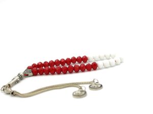 Red & White Combo Acrylic Beads in Style by Luxury R Visible LRV AC92K