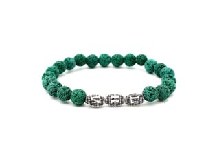 By LRV, Green Lava Stone Bracelet Gem-UK