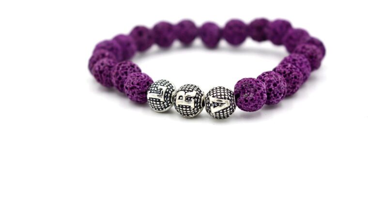 Purple Lava stone bracelet by LRV Gem111