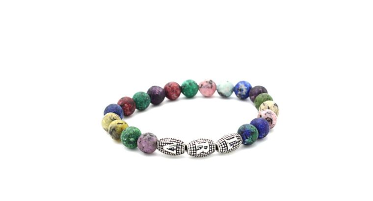 Mixed Serpentine Gemstone bracelet by LRV 331 UK