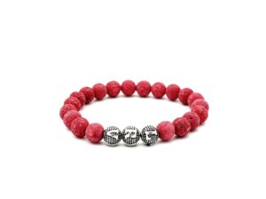 Luxury Red Lava Stone Bracelet By Luxury R Visible UK – 793