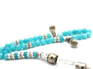 Unique Aquamarine Gemstone Prayer Beads