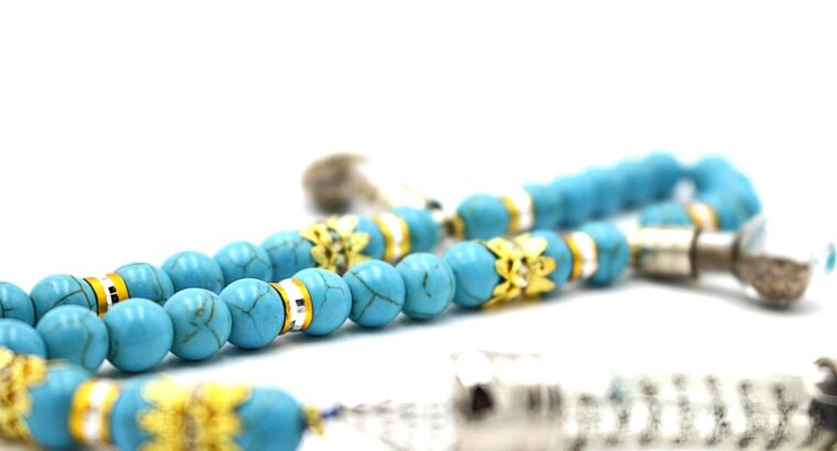 Turquoise Gemstone Prayer Beads Jewellery by Luxury R Visible LRV BS220K